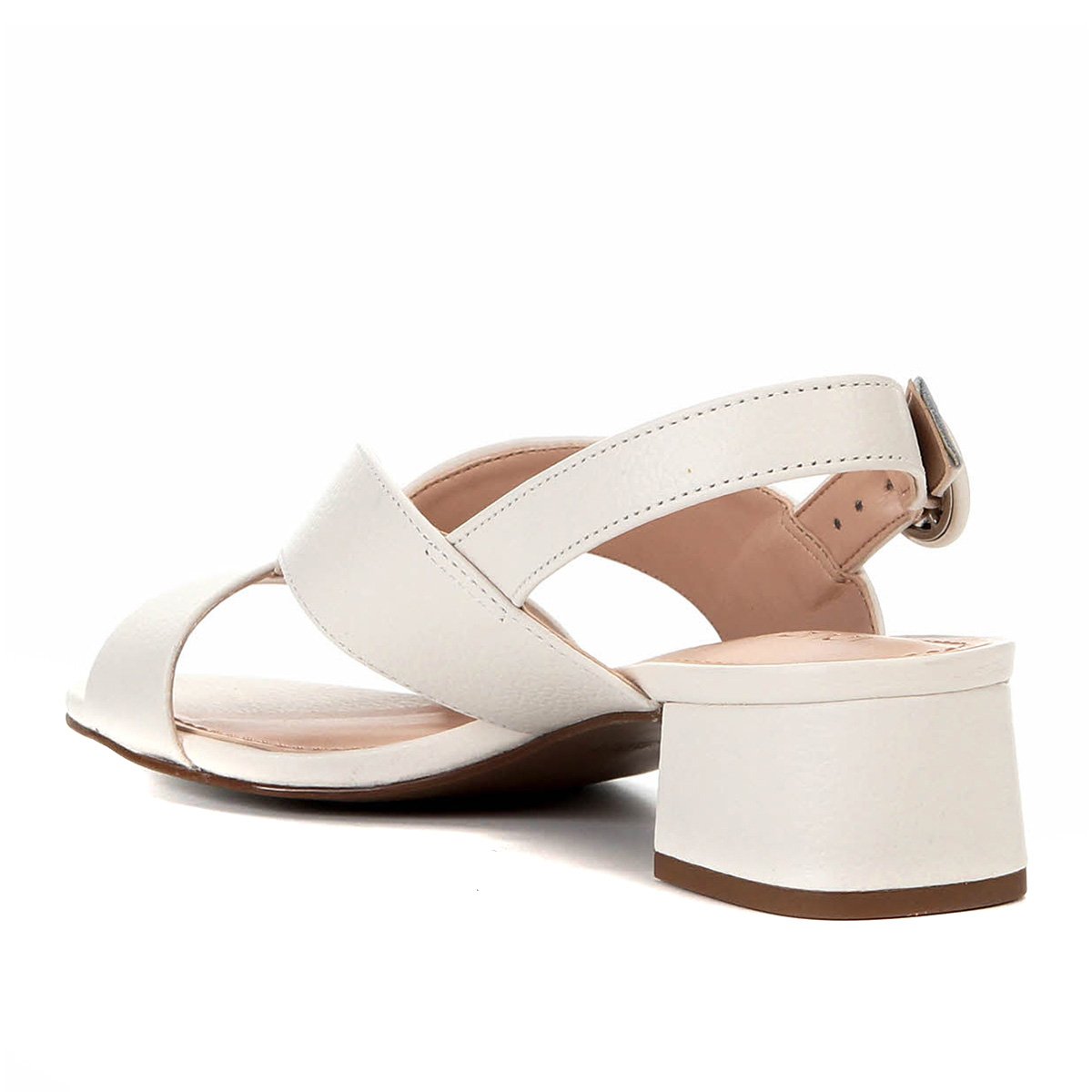 Sandália Couro Loucos \u0026 Santos Vintage Salto Grosso Baixo Feminina - Branco